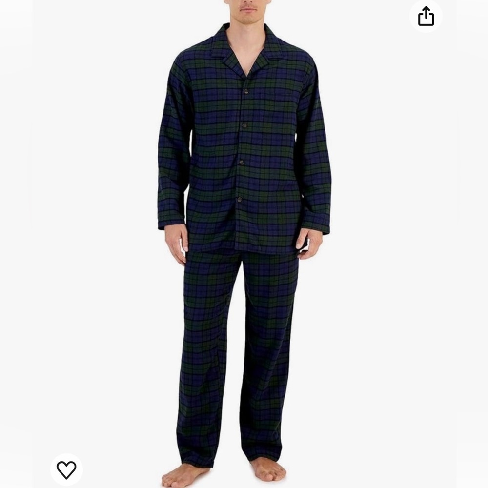 Men’s Club‎ Room collard flannel pajama set ( xl) ** NEW**
